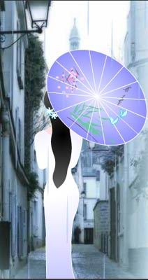 在雨中结着切切的愁绪;   巷口的油纸伞静静地,在雨中淋着重重的心事