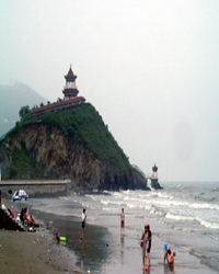 在海边