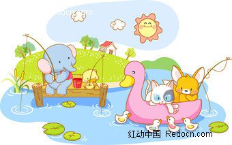 动物钓鱼（童话）