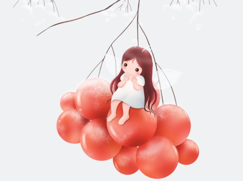 【菊韵】摘红果的小女孩（微小说）