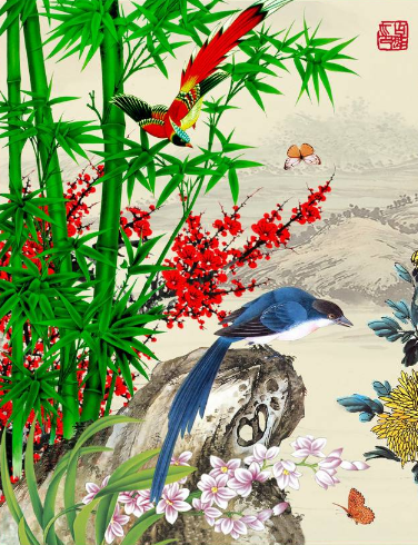 【菊韵】七律·梅兰竹菊（古韵）