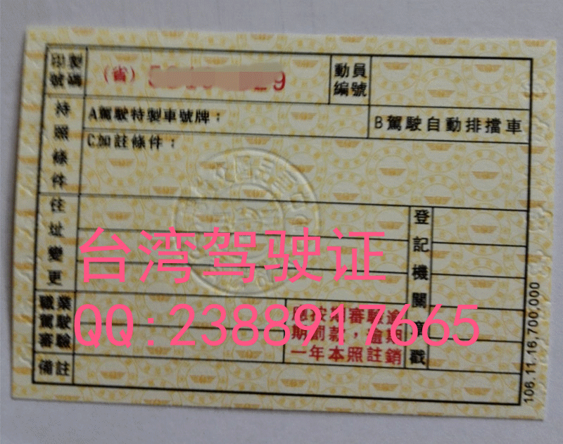 台湾驾驶证